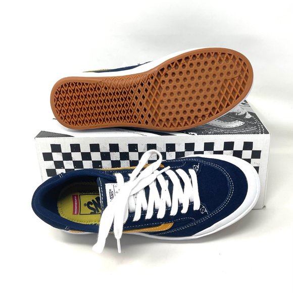 Vans Berle Navy Gold Low Top Suede Skate Shoes Women's Size 9 9.5 VN0A5JIJNGL - Picture 3 of 11